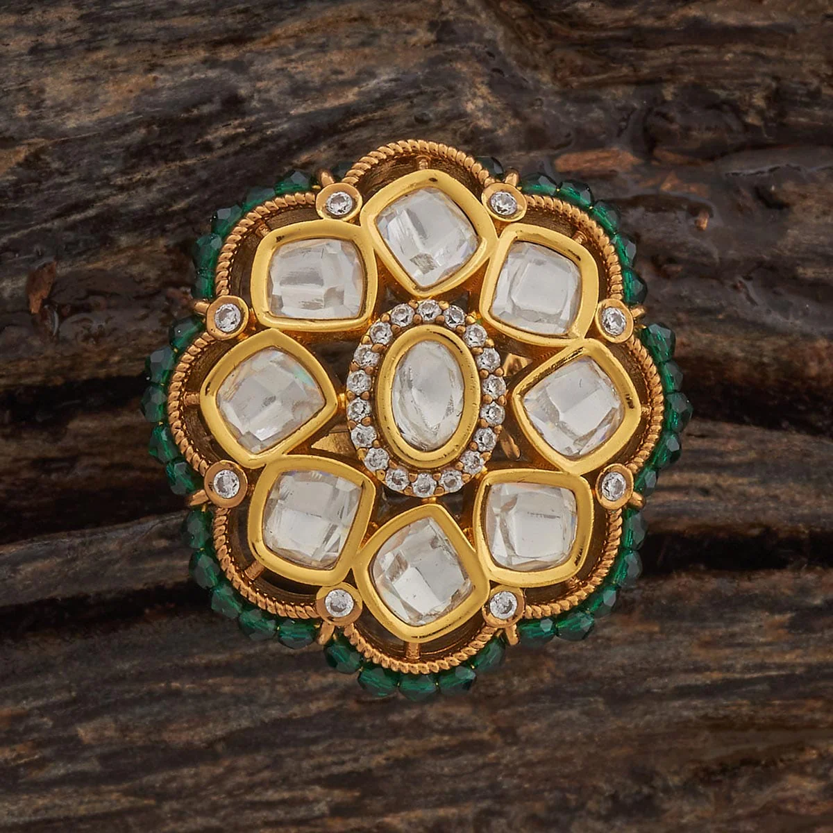 Kundan Finger Ring 182155 - Image 5