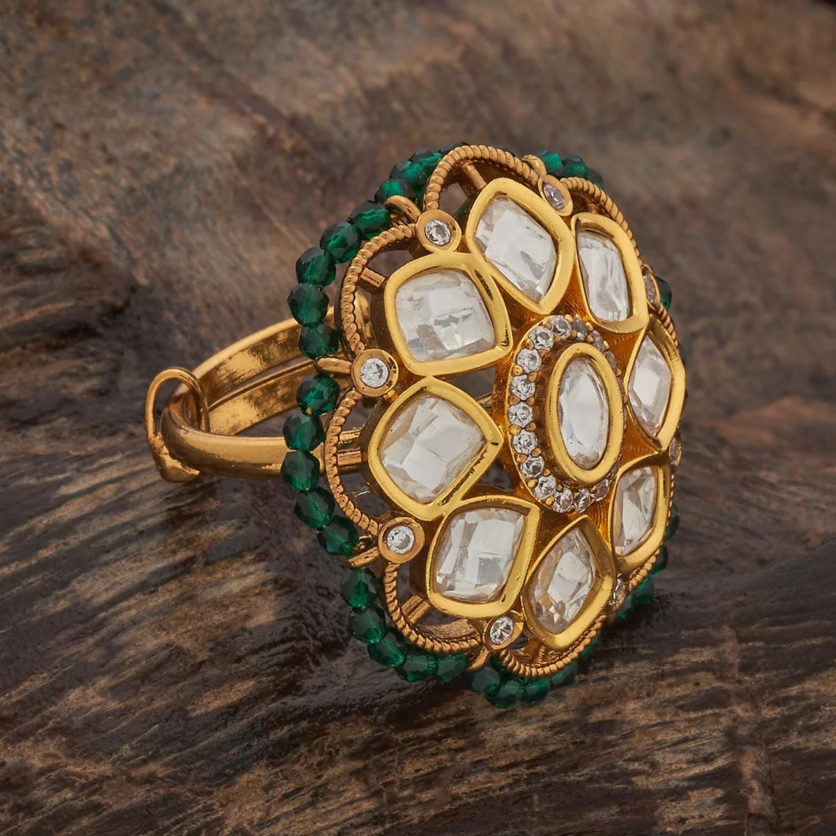 Kundan Finger Ring 182155 - Image 6