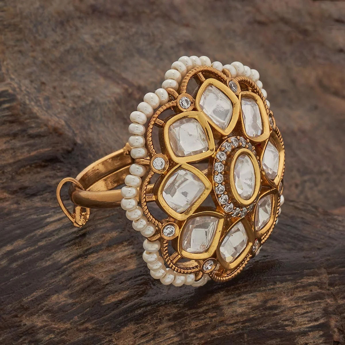 Kundan Finger Ring 182155 - Image 8