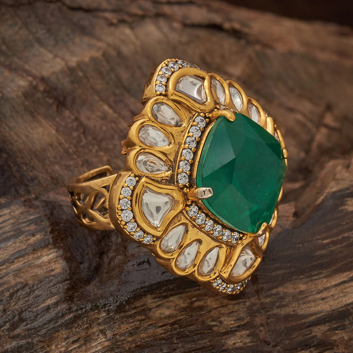 Kundan Finger Ring 182227 - Image 5