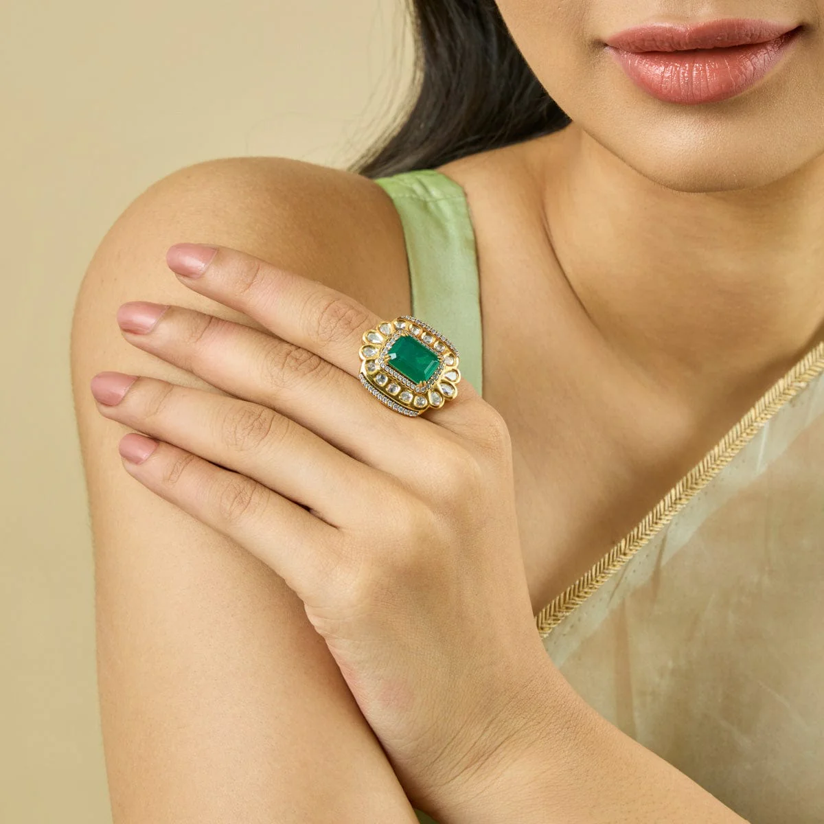 Kundan Finger Ring 182228 - Image 2
