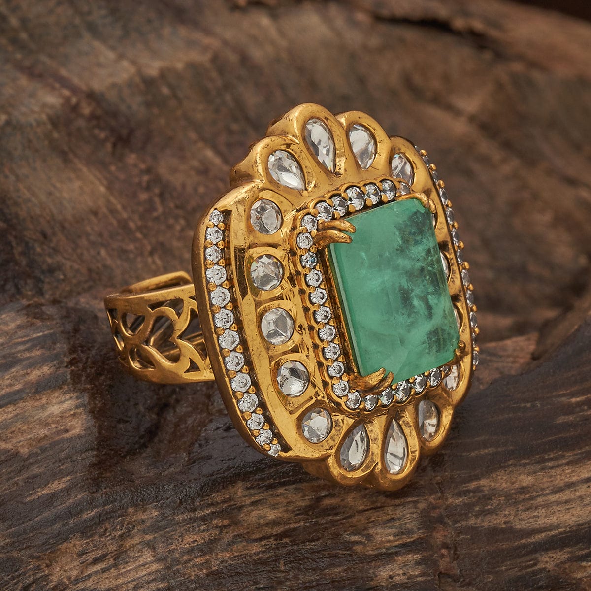 Kundan Finger Ring 182228 - Image 8