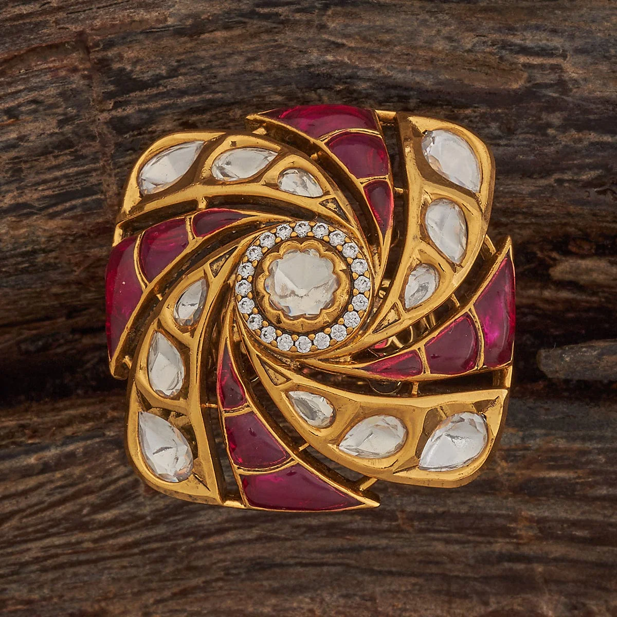 Kundan Finger Ring 182241 - Image 4