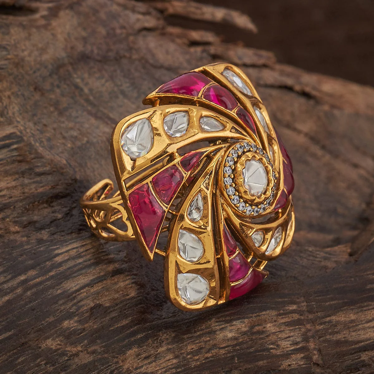 Kundan Finger Ring 182241 - Image 5