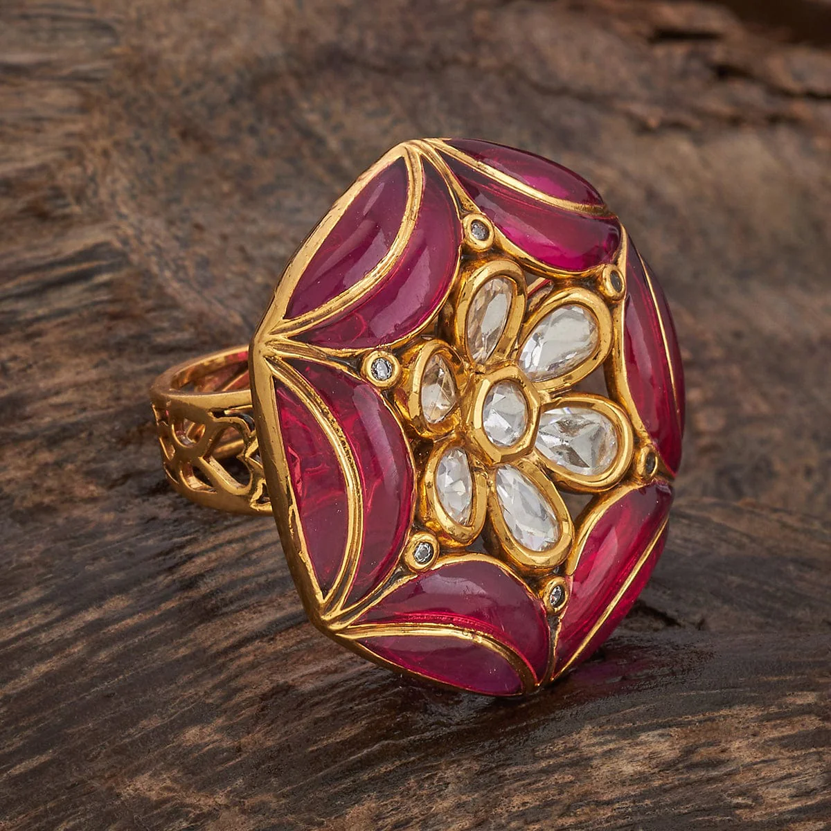 Kundan Finger Ring 182248 - Image 3