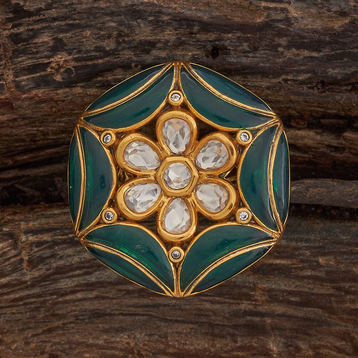 Kundan Finger Ring 182248 - Image 5