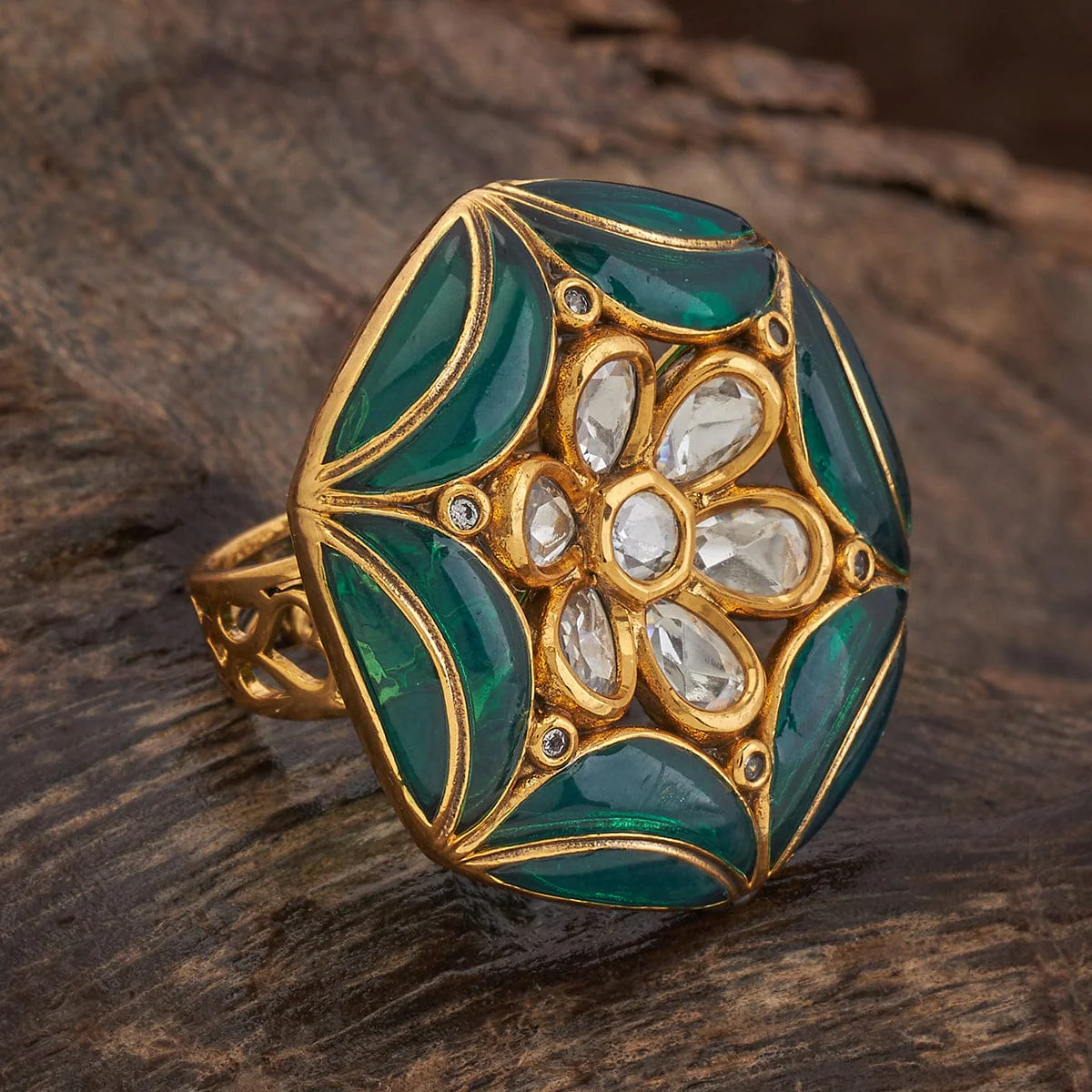 Kundan Finger Ring 182248 - Image 6