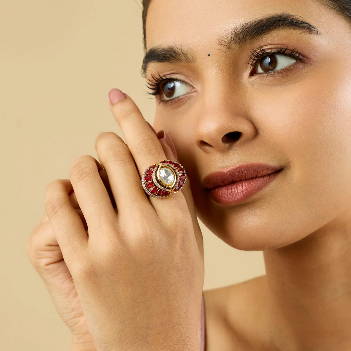 Kundan Finger Ring 184812 - Image 3