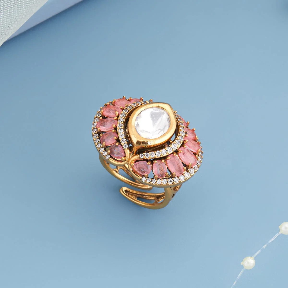 Kundan Finger Ring 184812 - Image 7