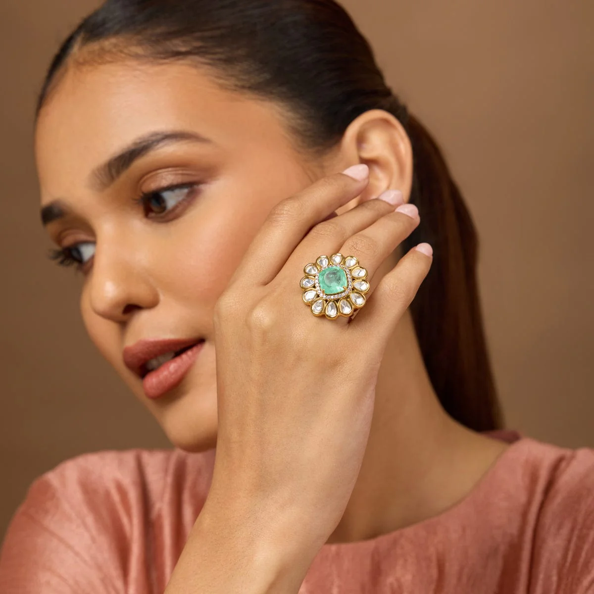 Kundan Finger Ring 187766 - Image 15
