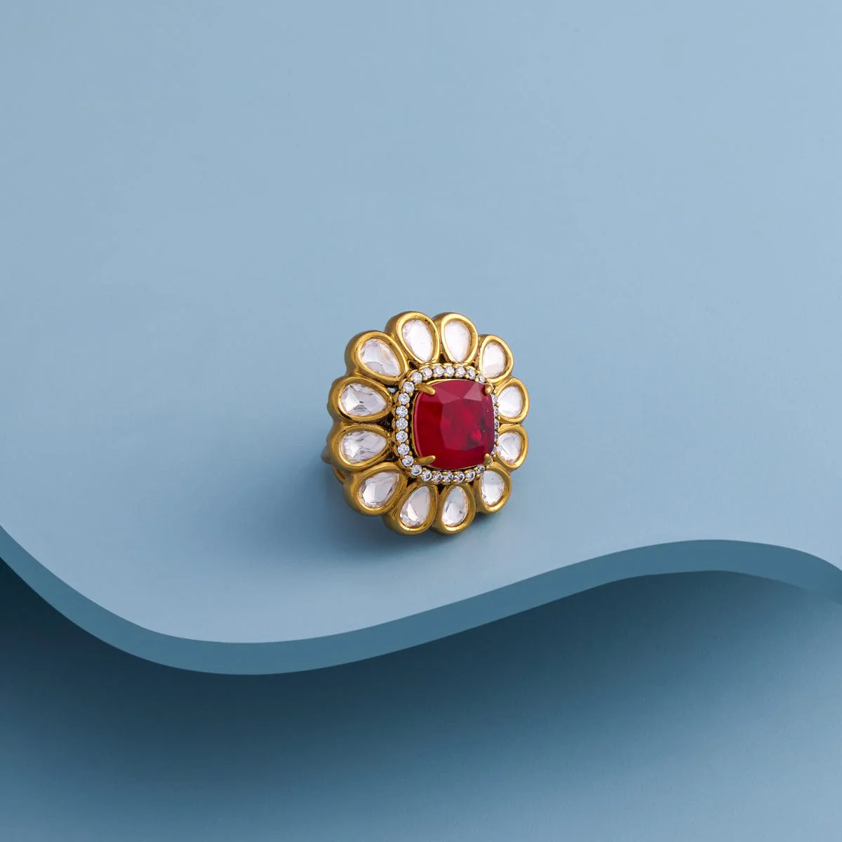 Kundan Finger Ring 187766 - Image 2
