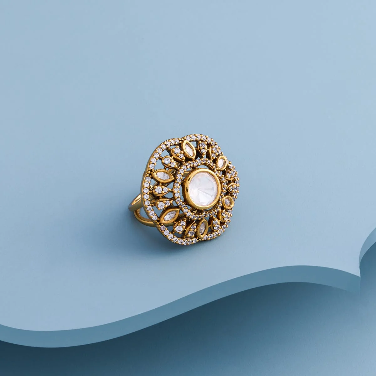 Kundan Finger Ring 187767 - Image 2
