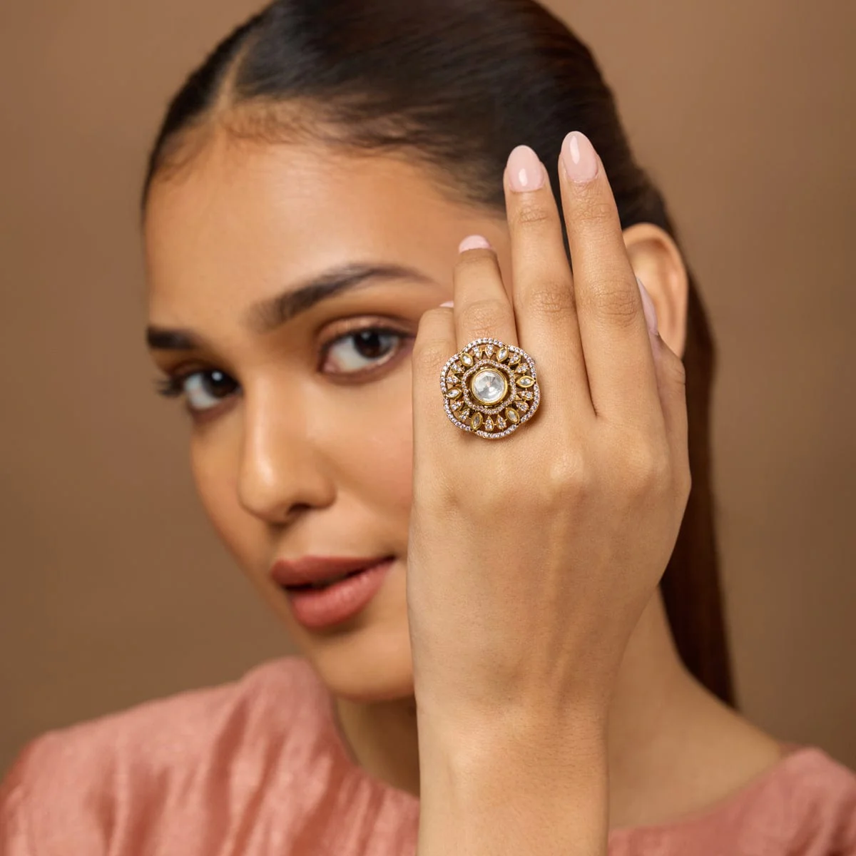 Kundan Finger Ring 187767 - Image 3