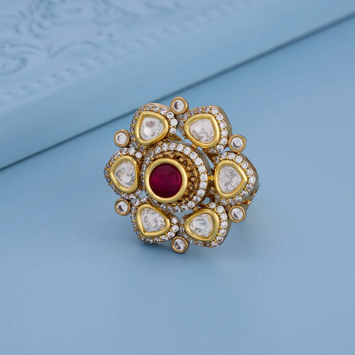 Kundan Finger Ring 187898 - Image 2
