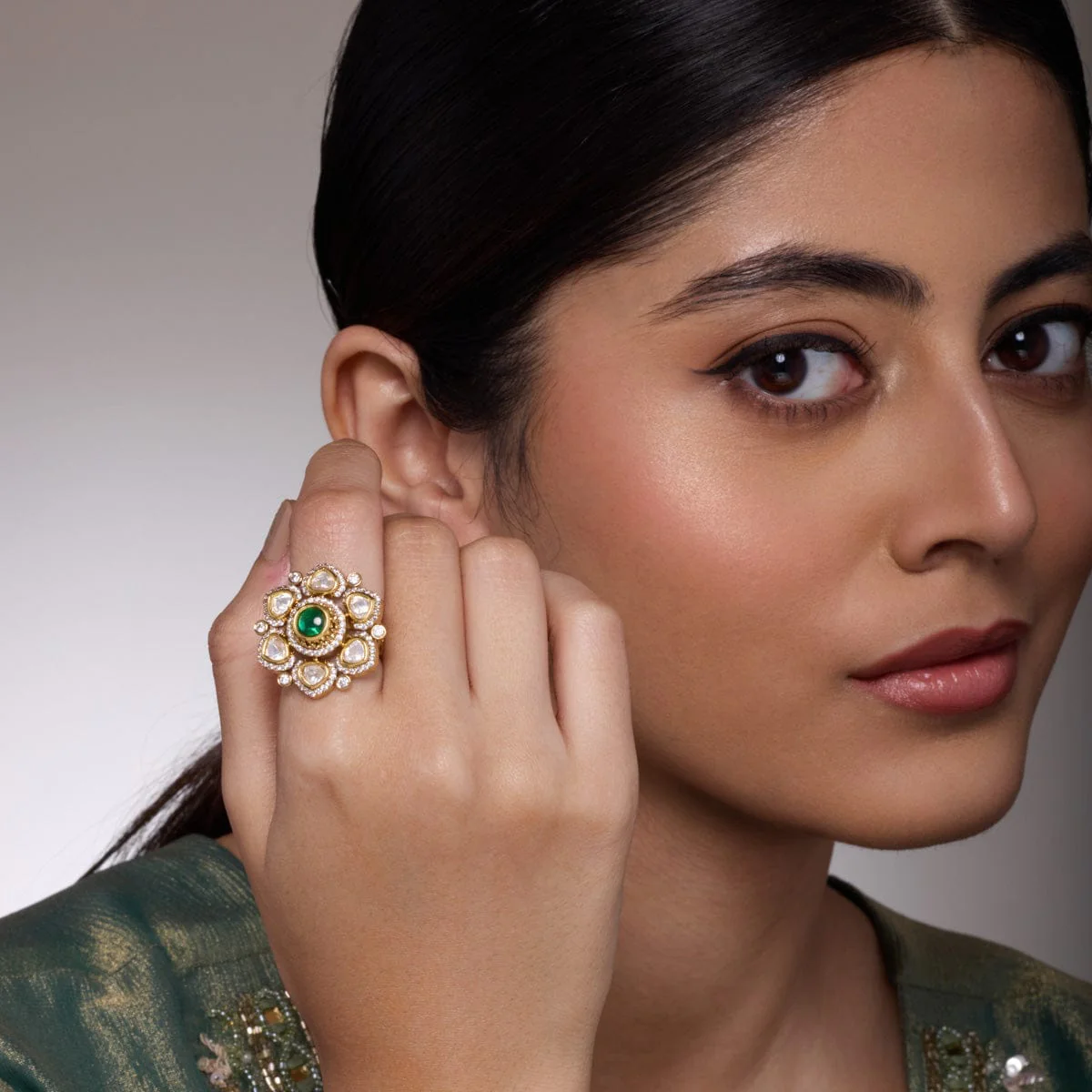 Kundan Finger Ring 187898 - Image 7