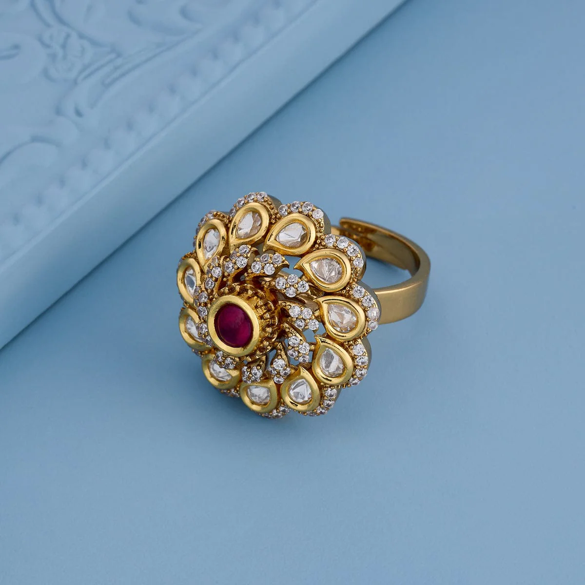 Kundan Finger Ring 187899 - Image 2