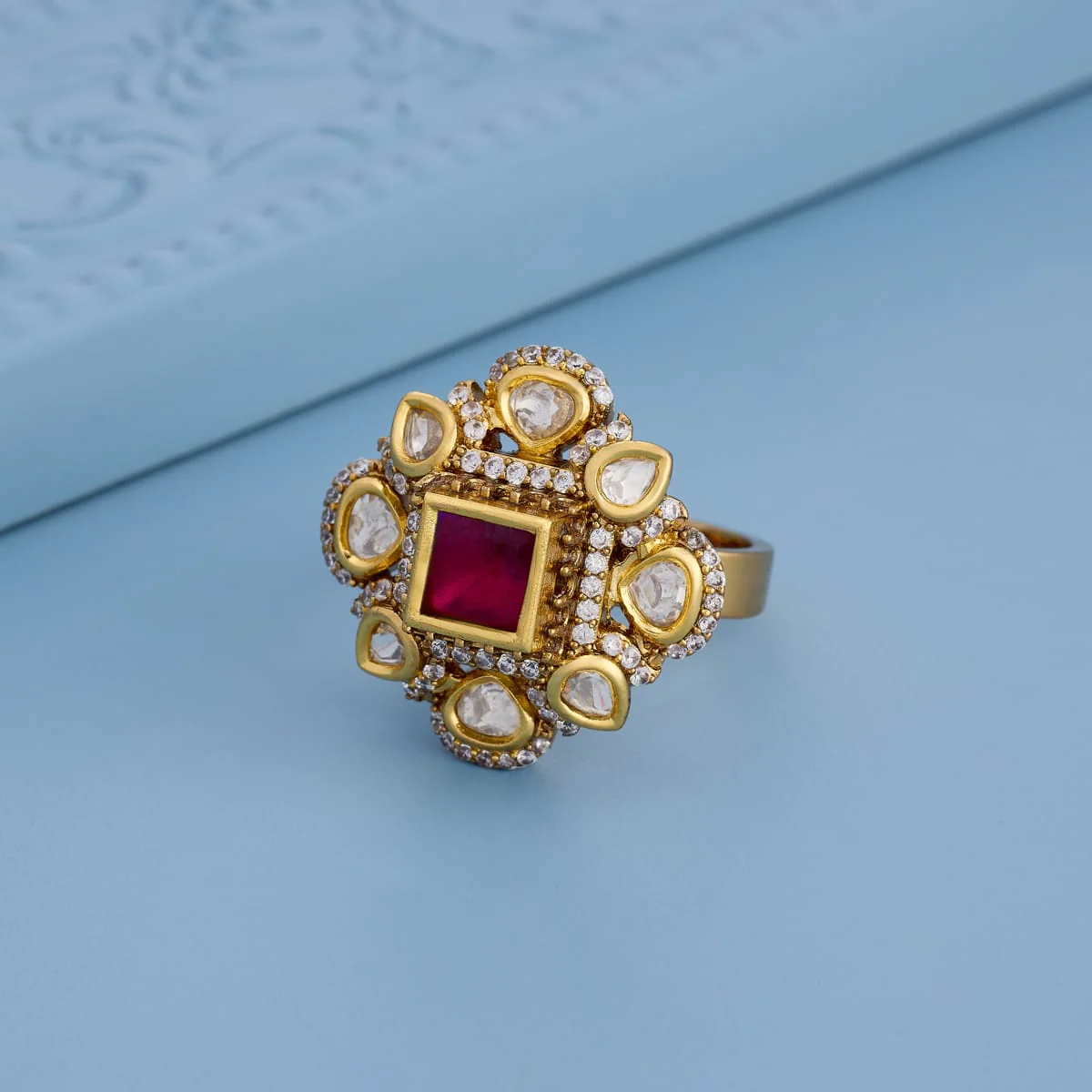 Kundan Finger Ring 187901 - Image 2