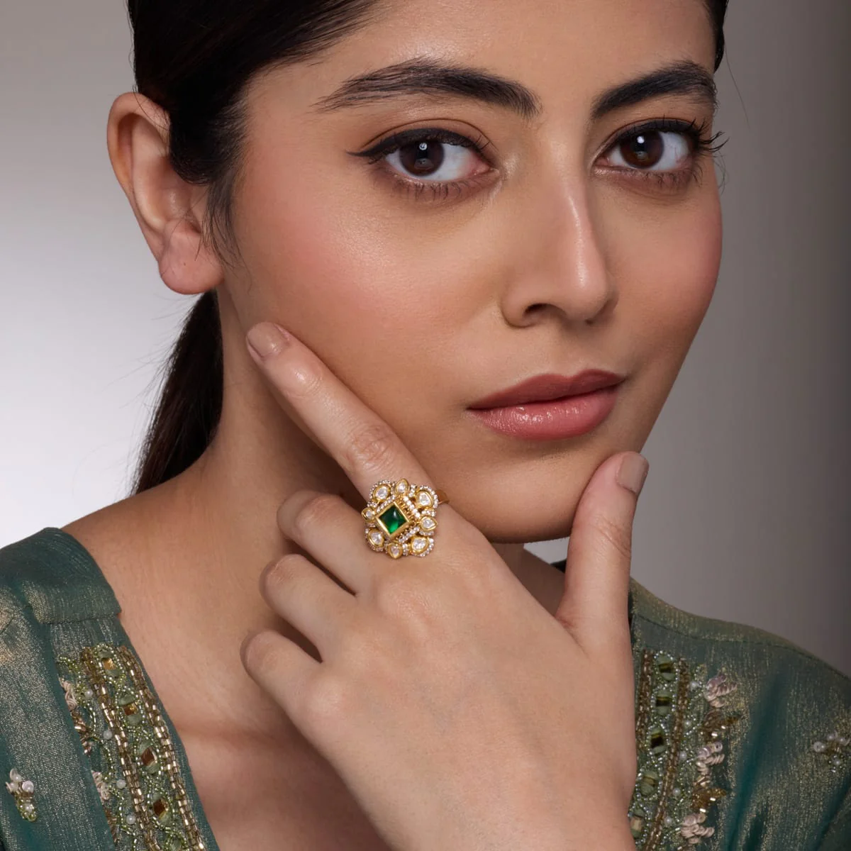 Kundan Finger Ring 187901 - Image 7