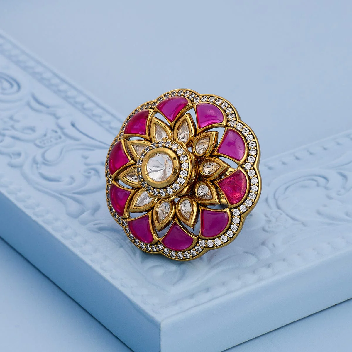 Kundan Finger Ring 189200 - Image 2