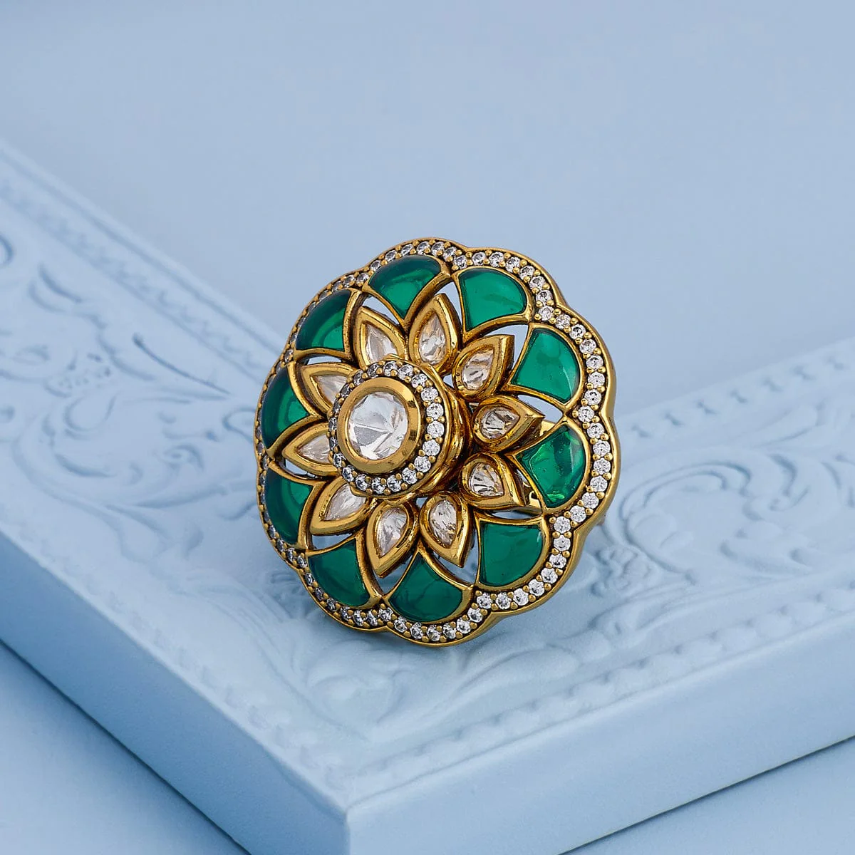 Kundan Finger Ring 189200 - Image 6