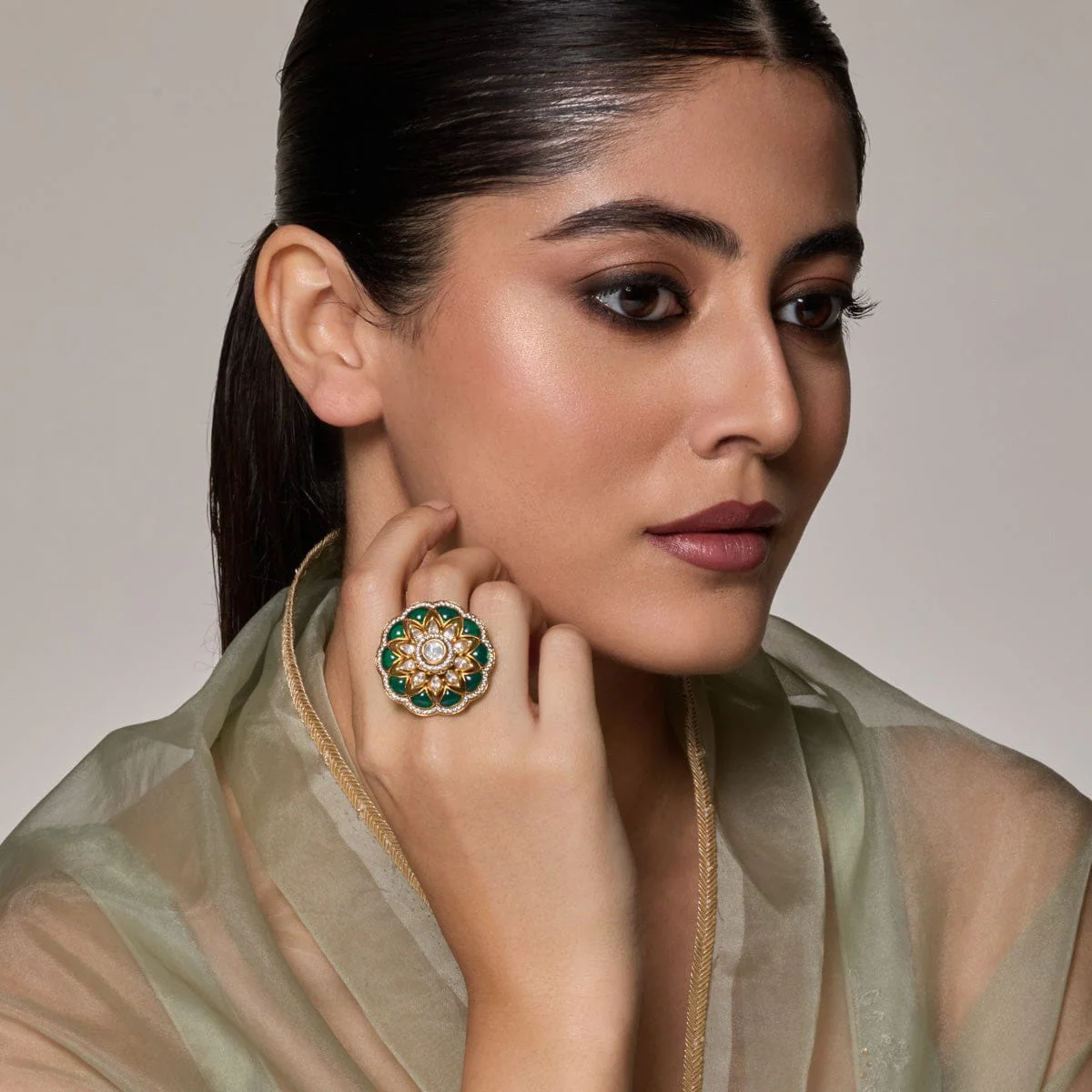 Kundan Finger Ring 189200 - Image 7