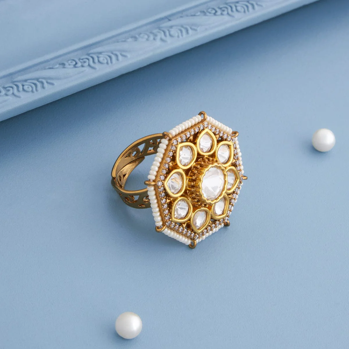 Kundan Finger Ring 190808 - Image 11