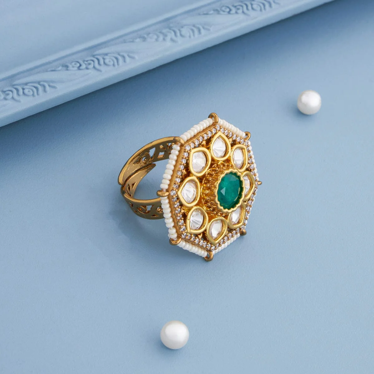 Kundan Finger Ring 190808 - Image 6