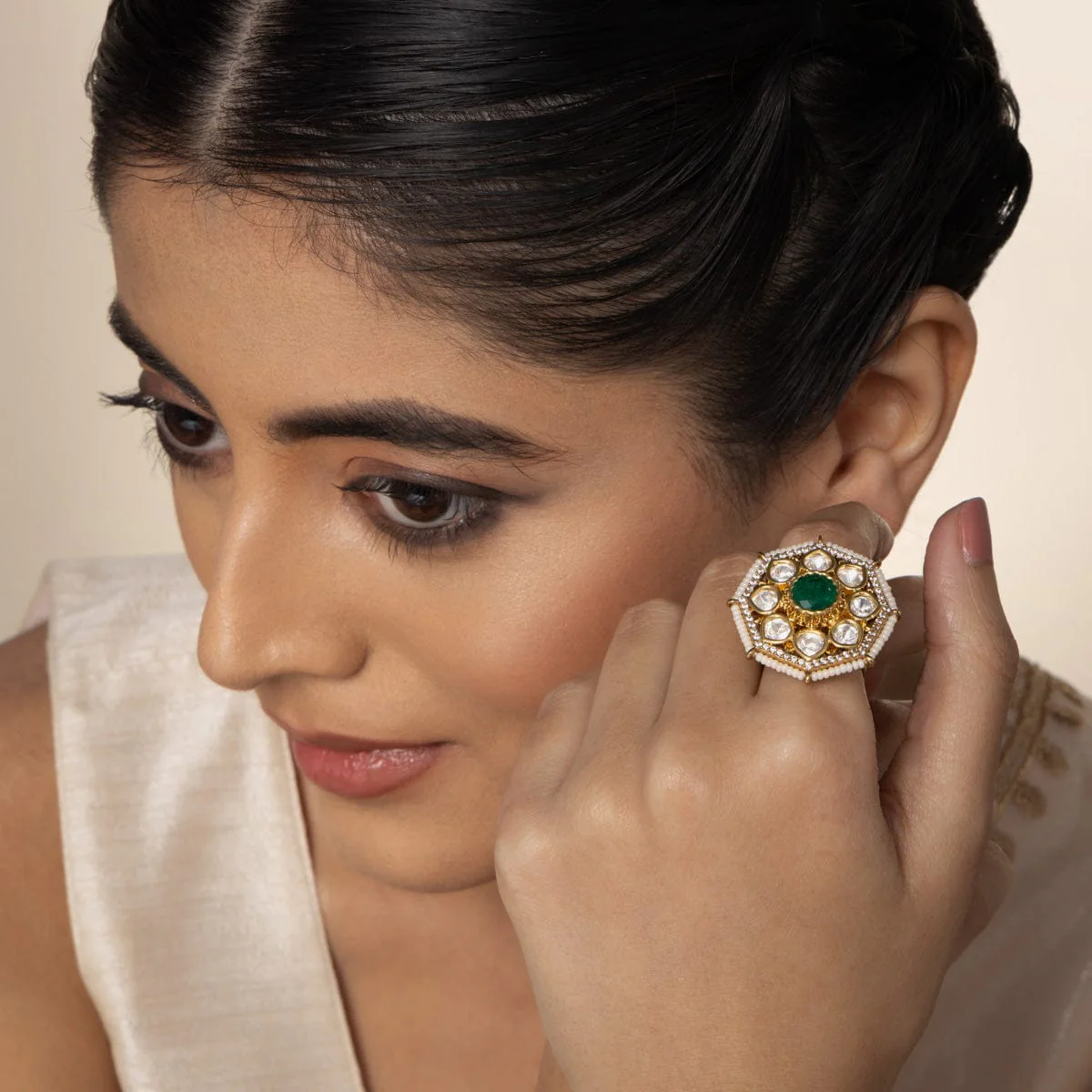 Kundan Finger Ring 190808 - Image 7
