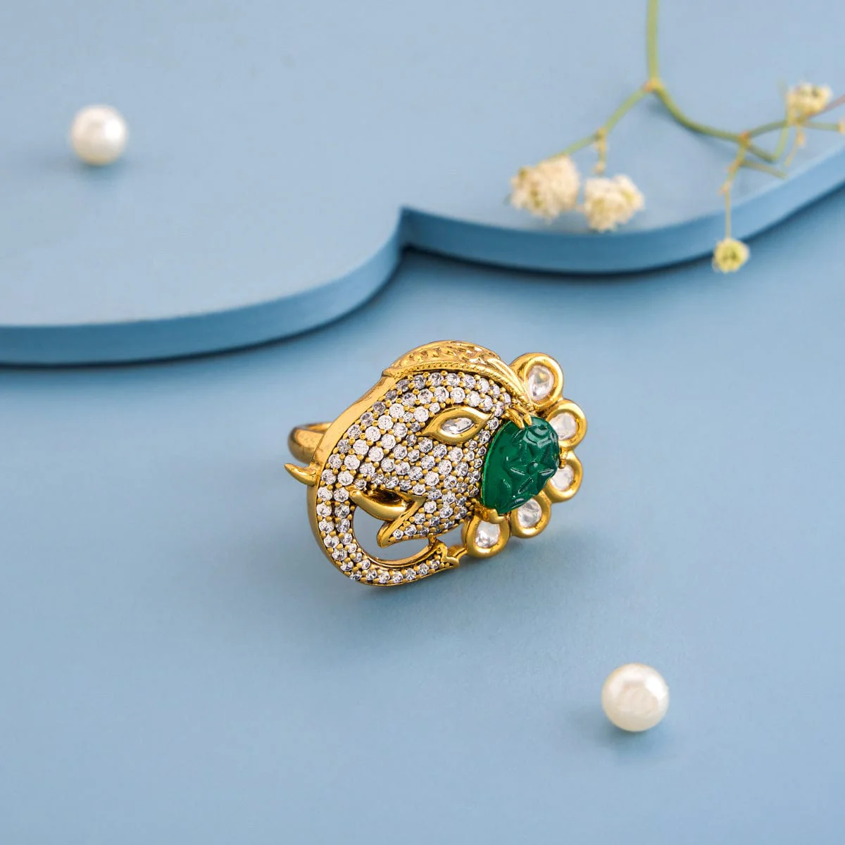 Kundan Finger Ring 193208 - Image 6