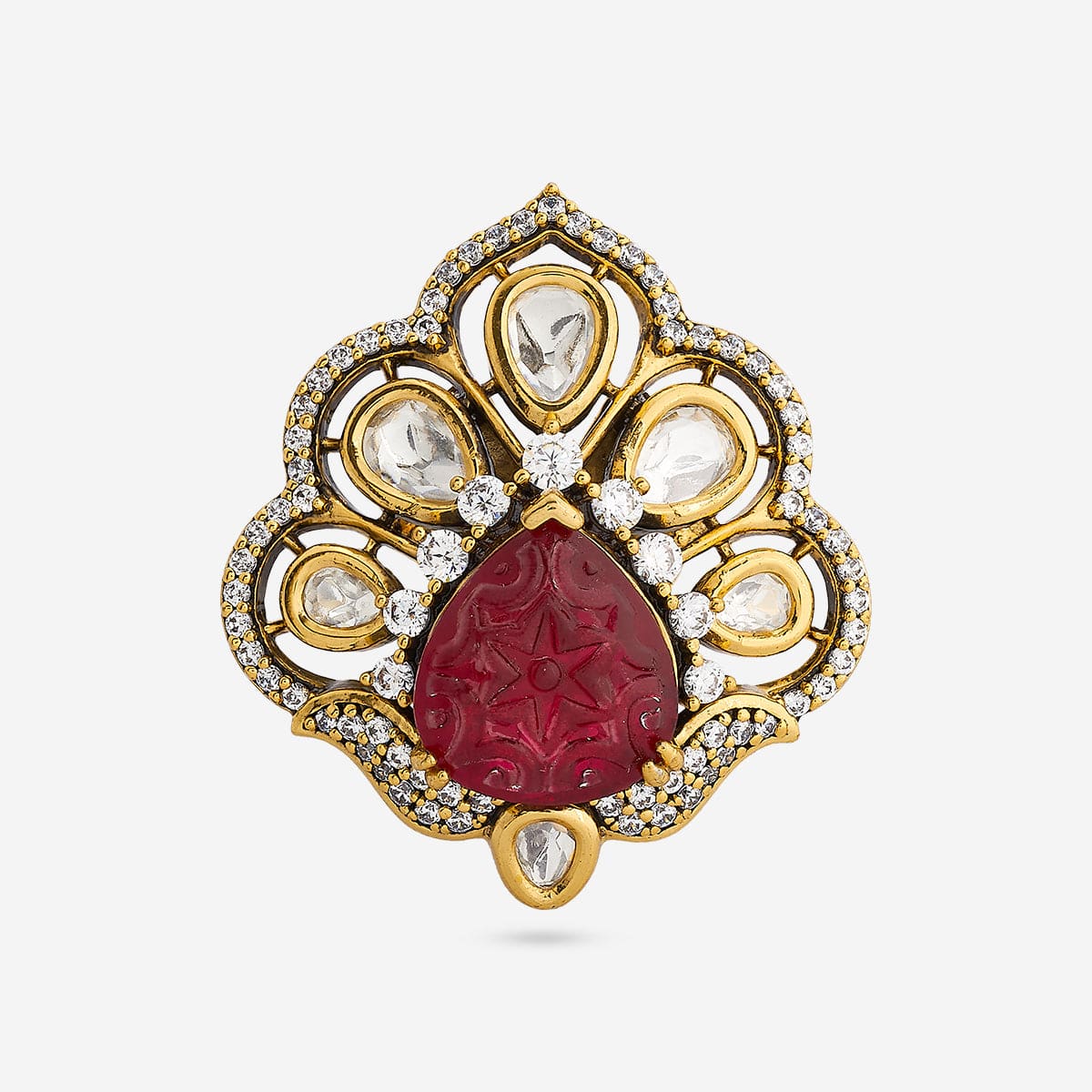 Kundan Finger Ring 193209 - Image 3