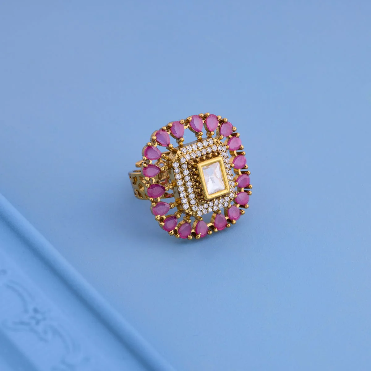 Kundan Finger Ring 193673 - Image 2