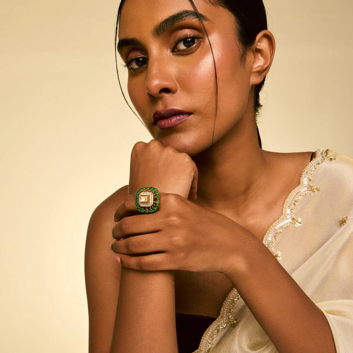 Kundan Finger Ring 193673 - Image 7