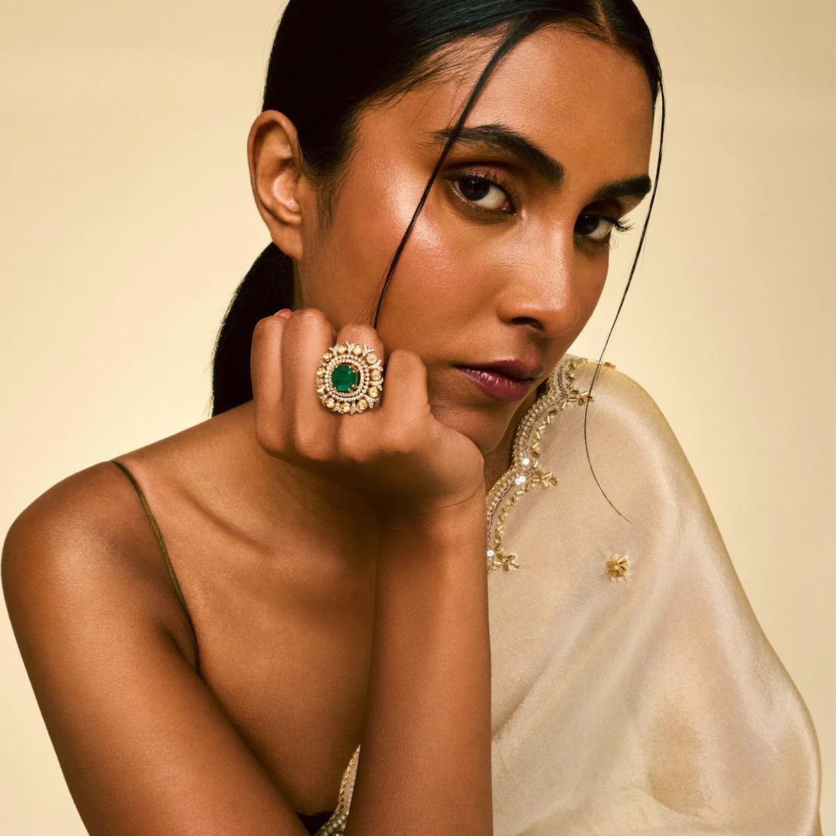 Kundan Finger Ring 193674 - Image 3