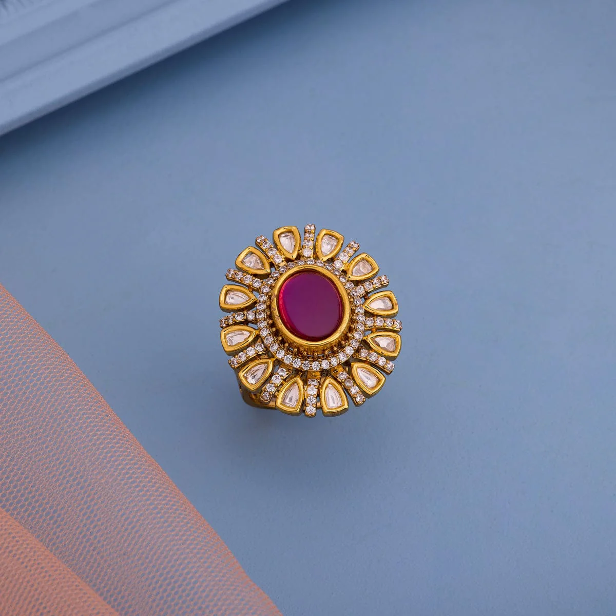 Kundan Finger Ring 193675 - Image 2