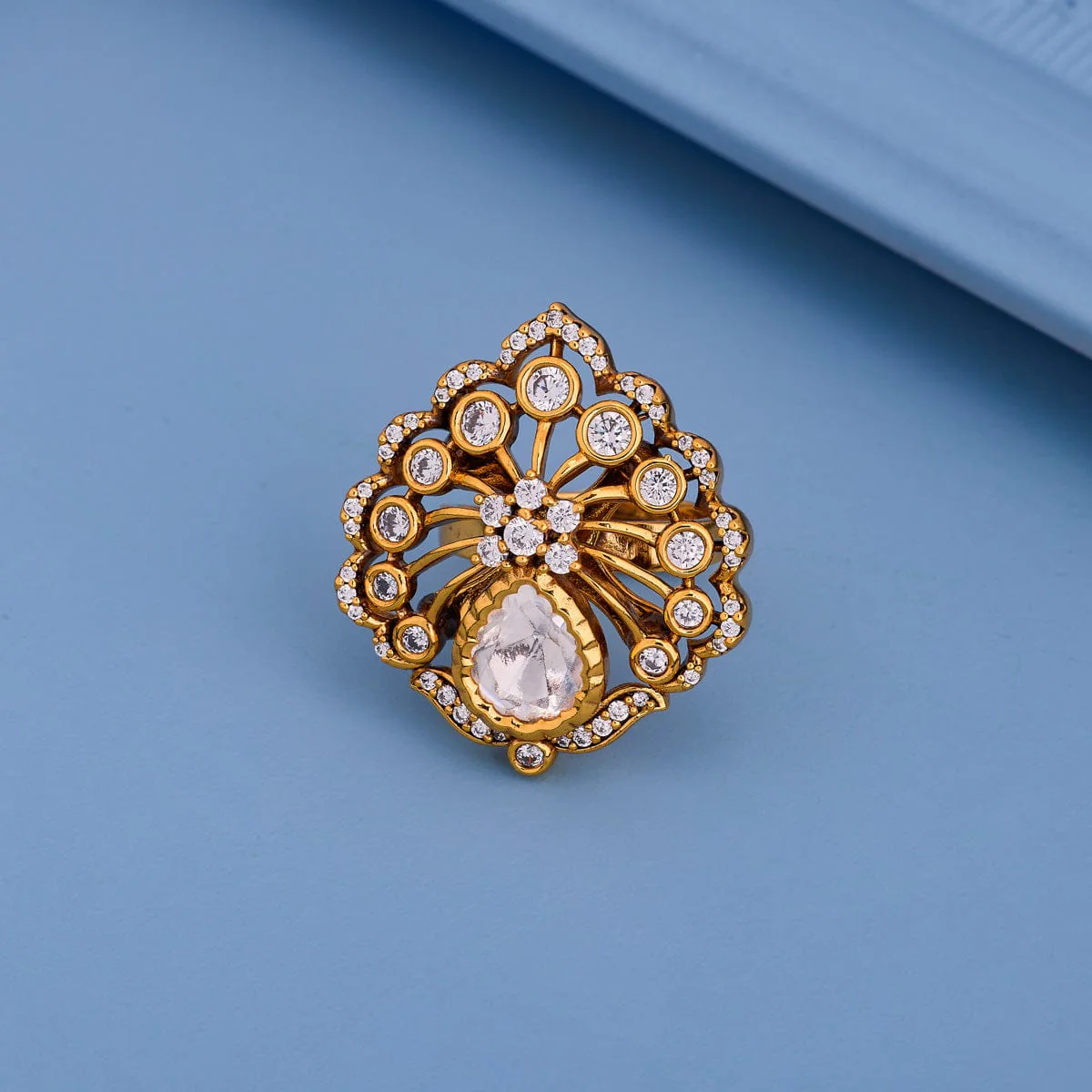 Kundan Finger Ring 196785 - Image 2
