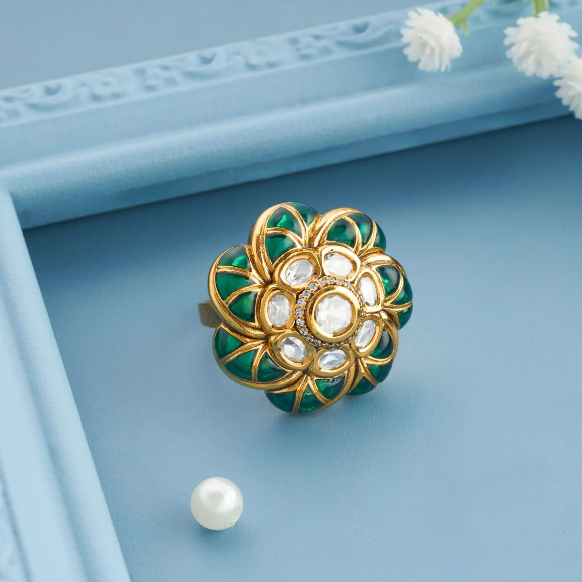 Kundan Finger Ring 196786 - Image 6