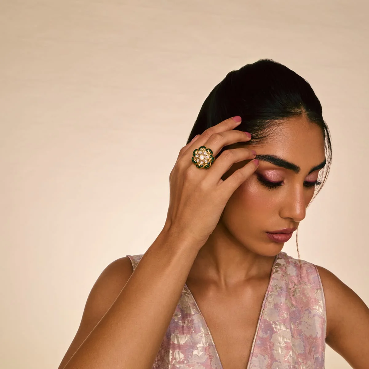 Kundan Finger Ring 196786 - Image 7