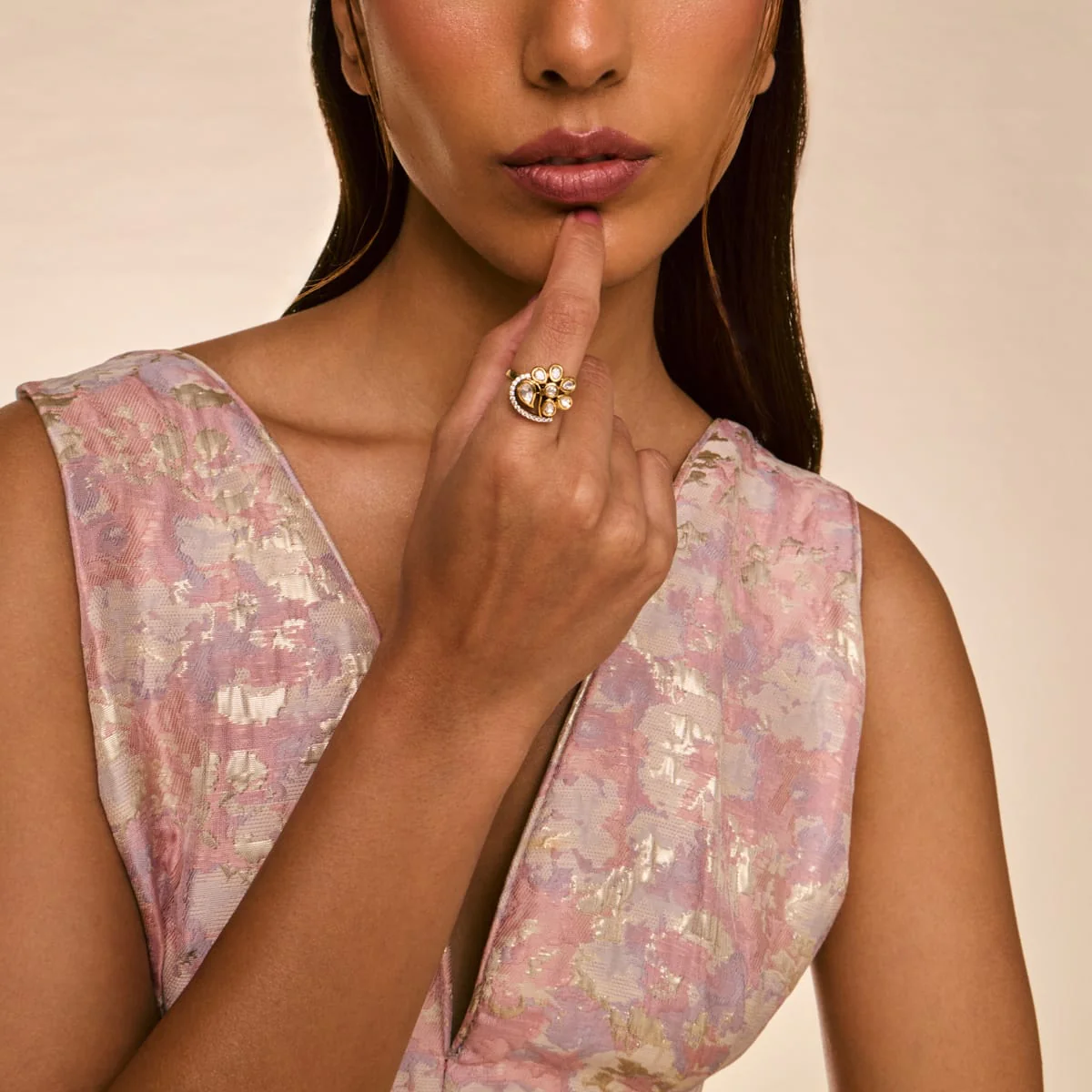 Kundan Finger Ring 196892 - Image 3