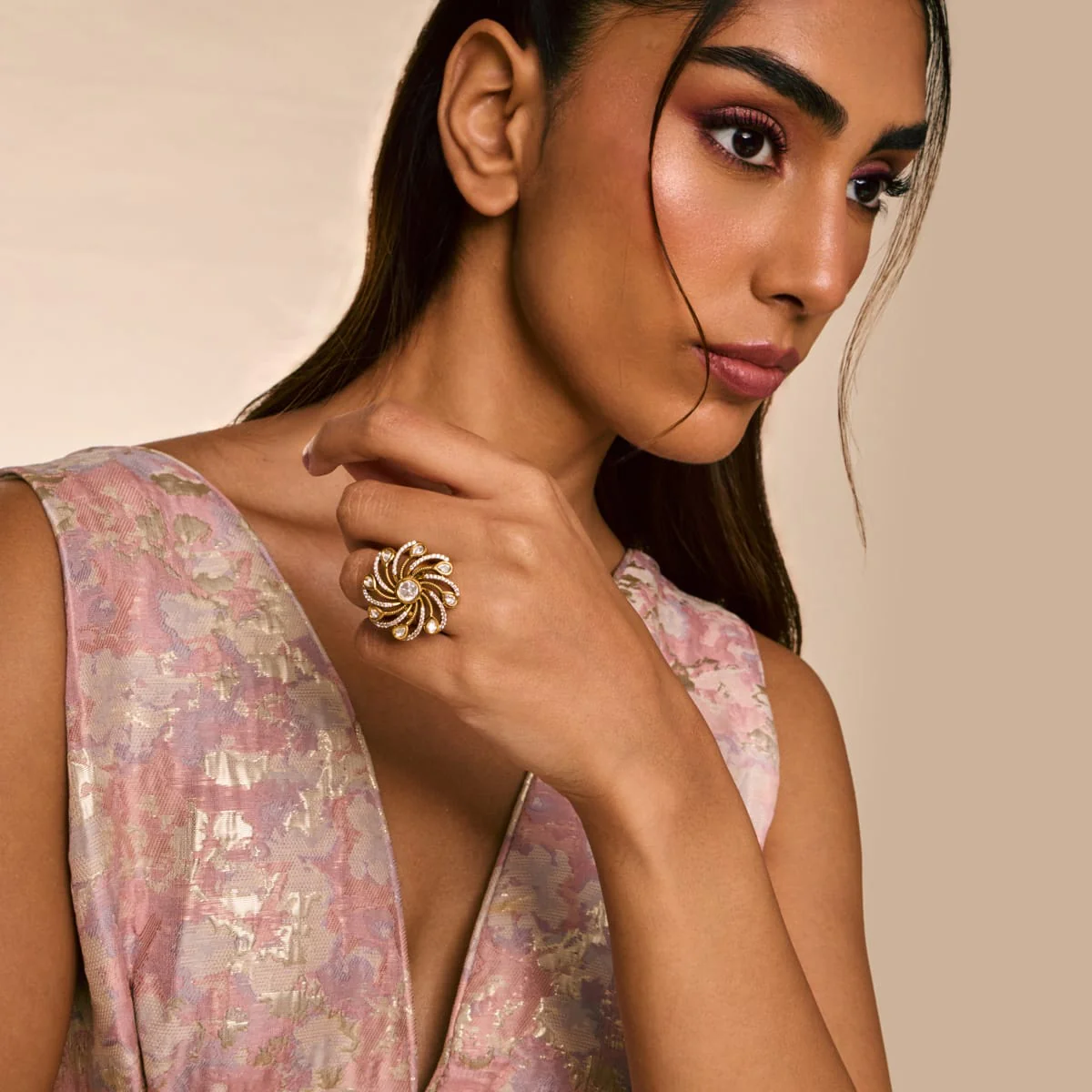 Kundan Finger Ring 196894 - Image 3