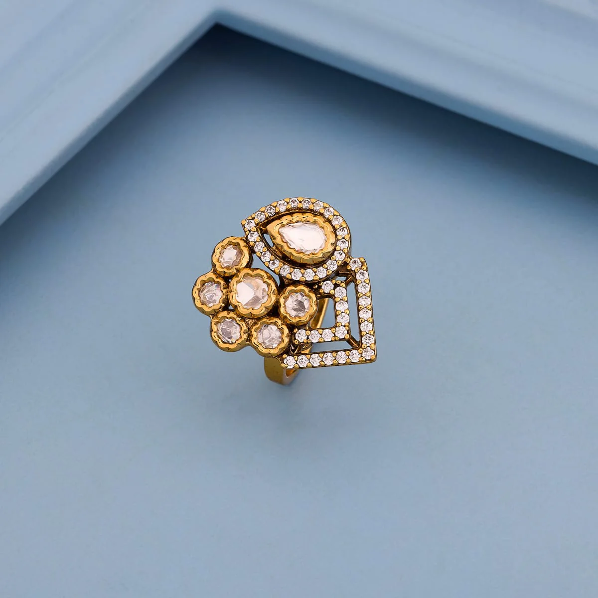 Kundan Finger Ring 197199 - Image 2