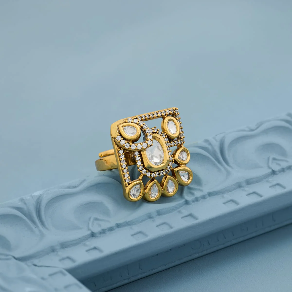Kundan Finger Ring 197200 - Image 2