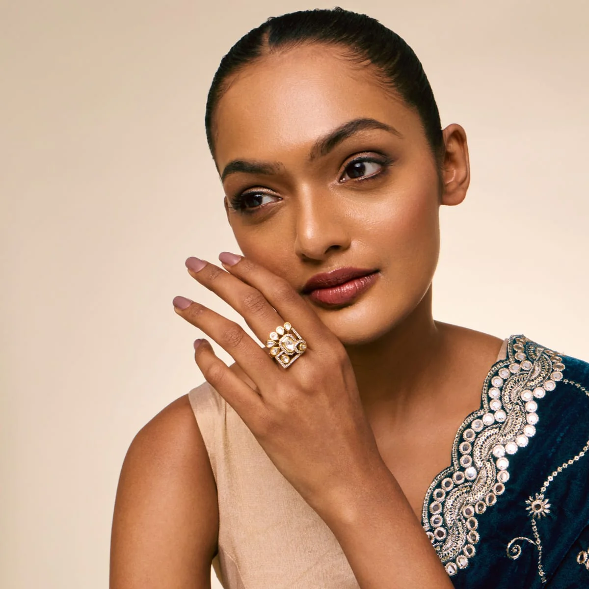 Kundan Finger Ring 197200 - Image 3