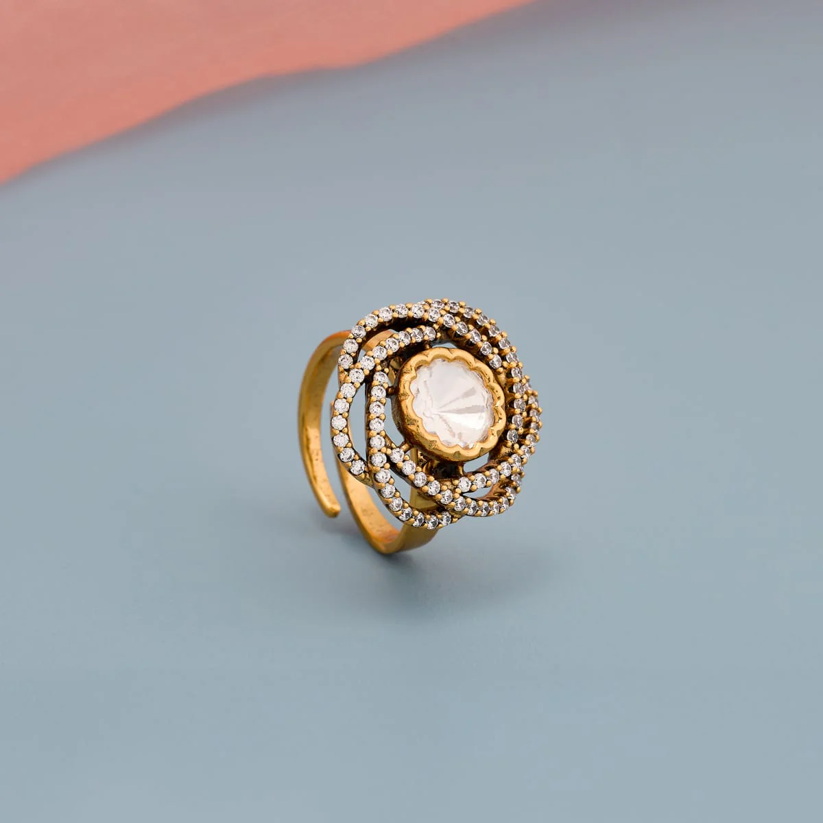 Kundan Finger Ring 197201 - Image 2