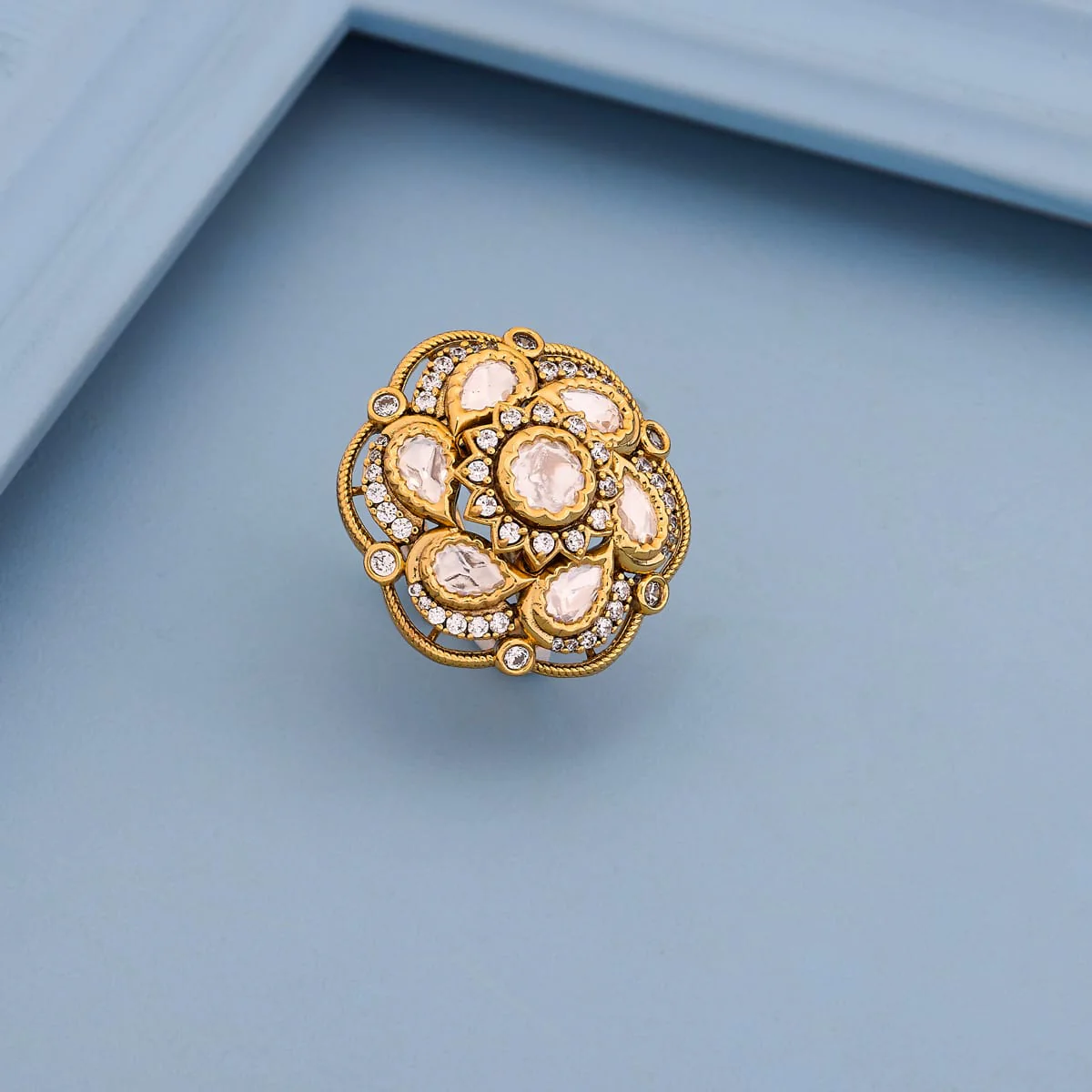 Kundan Finger Ring 197202 - Image 2