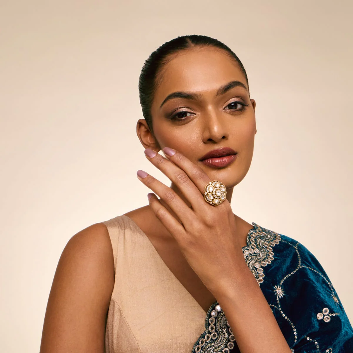 Kundan Finger Ring 197202 - Image 3