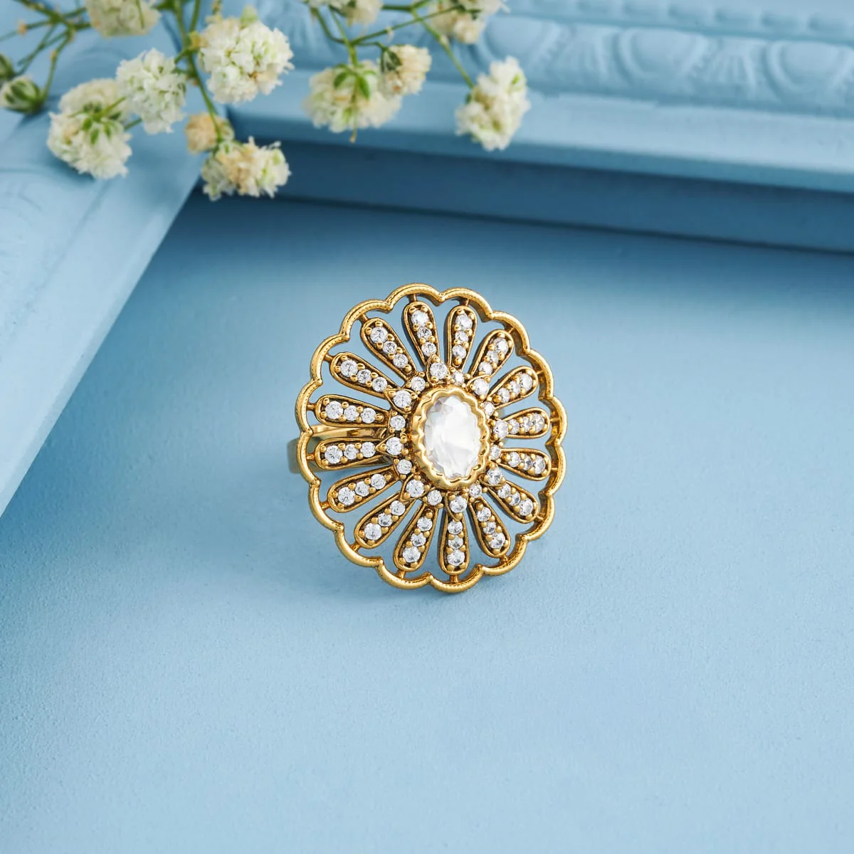 Kundan Finger Ring 197752 - Image 2