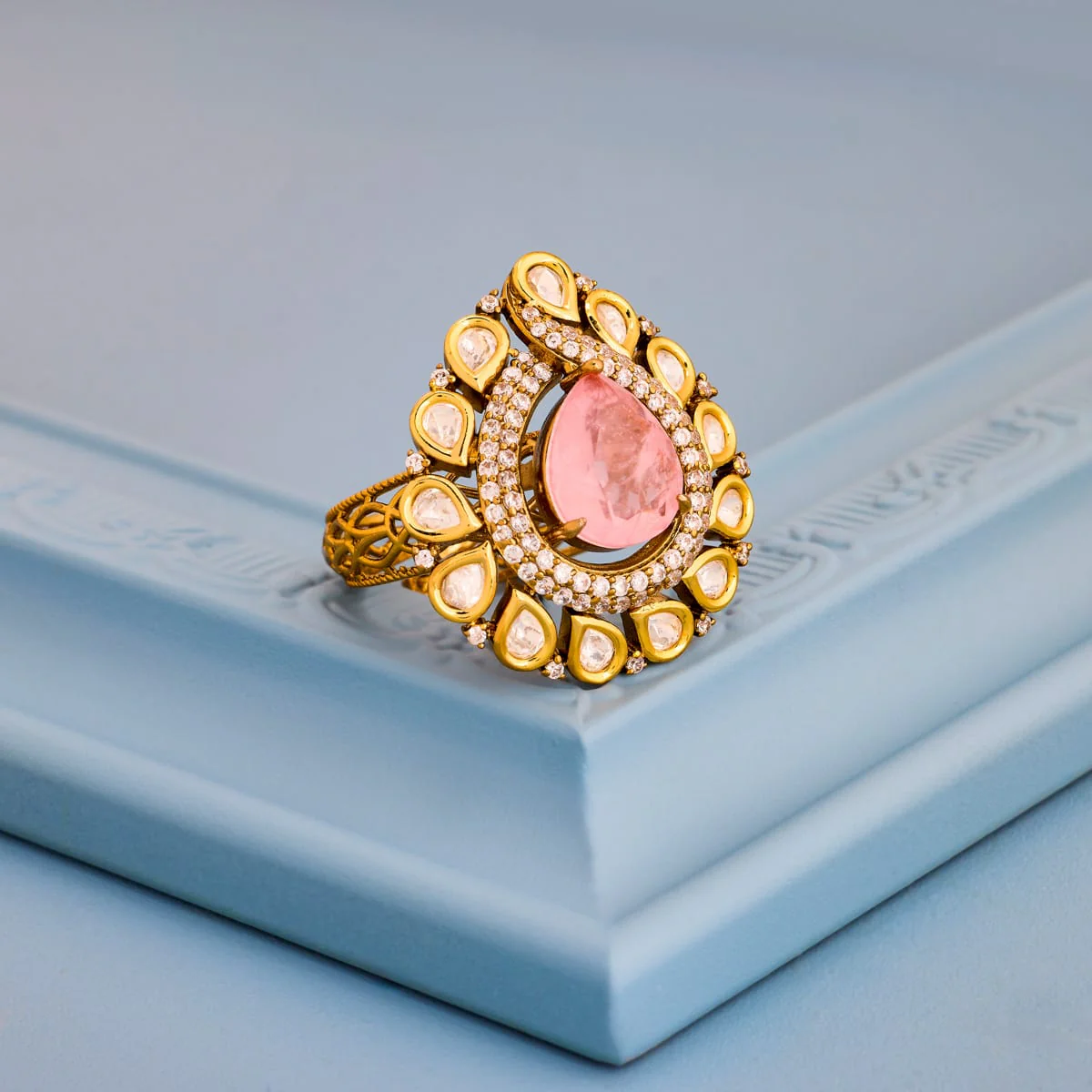 Kundan Finger Ring 198799 - Image 10