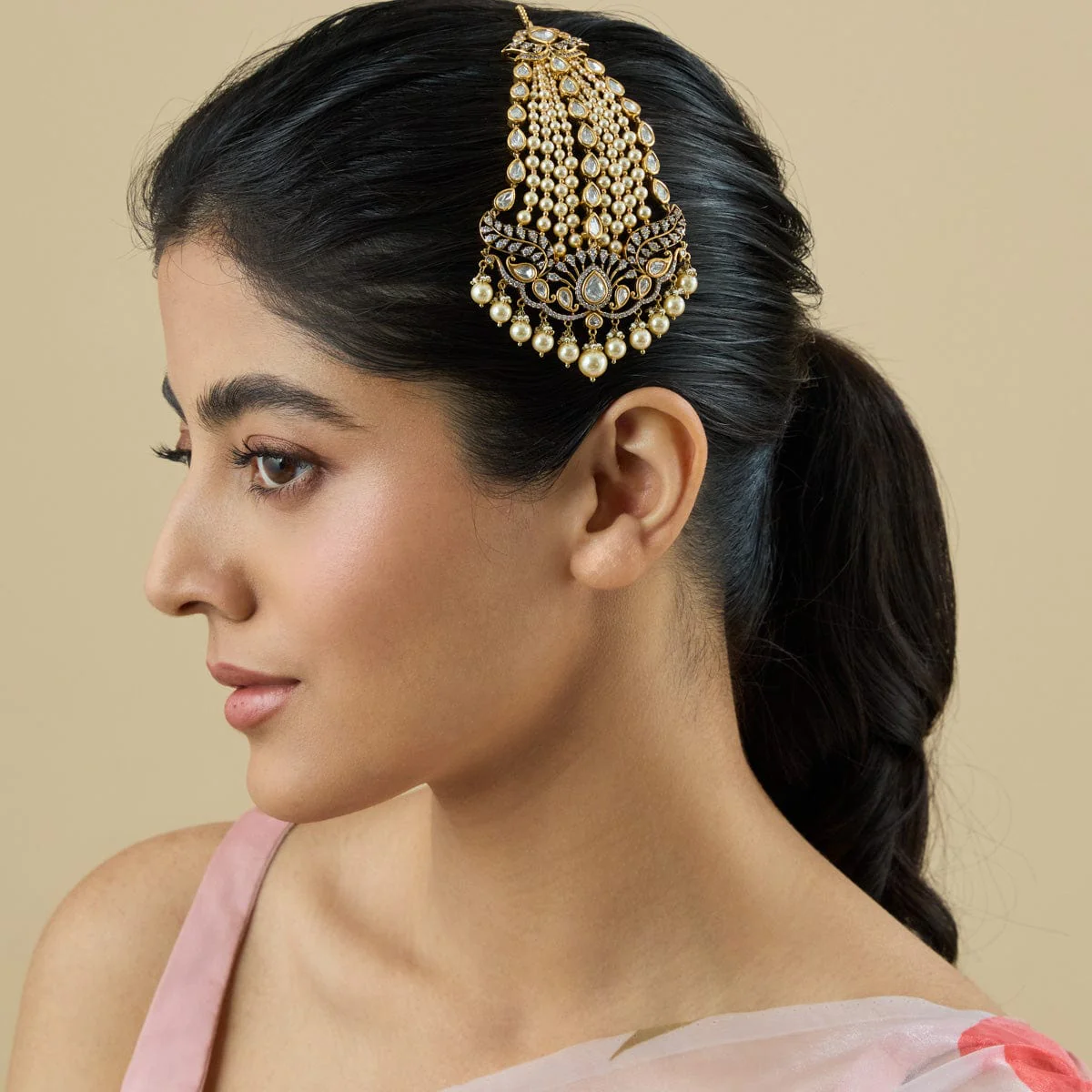 Kundan Hair Brooch 181117
