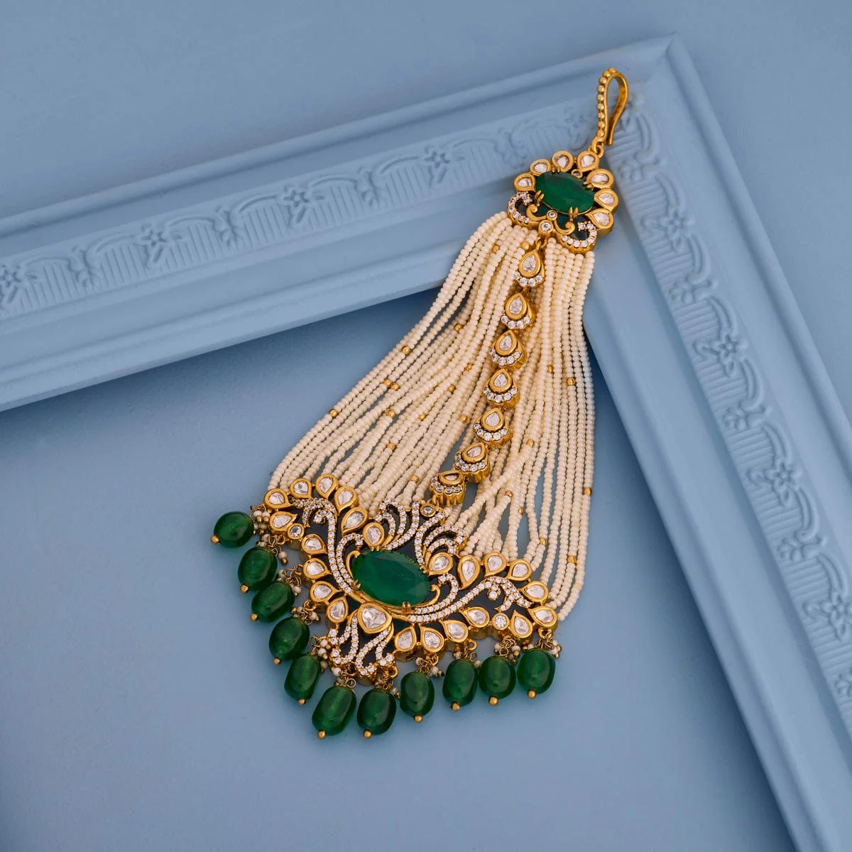 Kundan Hair Brooch 195186 - Image 2