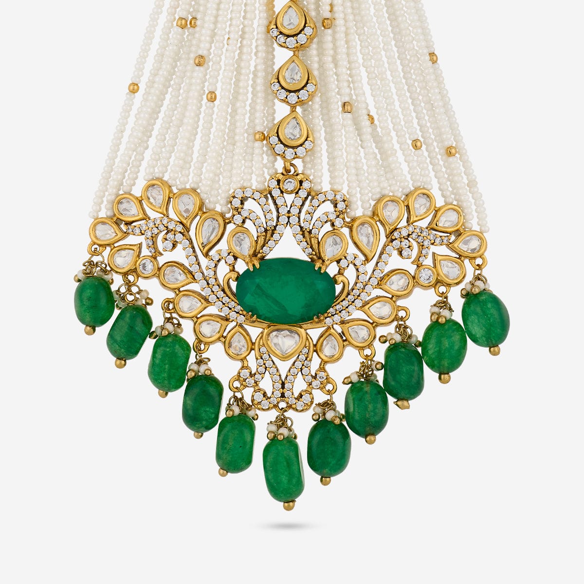 Kundan Hair Brooch 195186 - Image 3